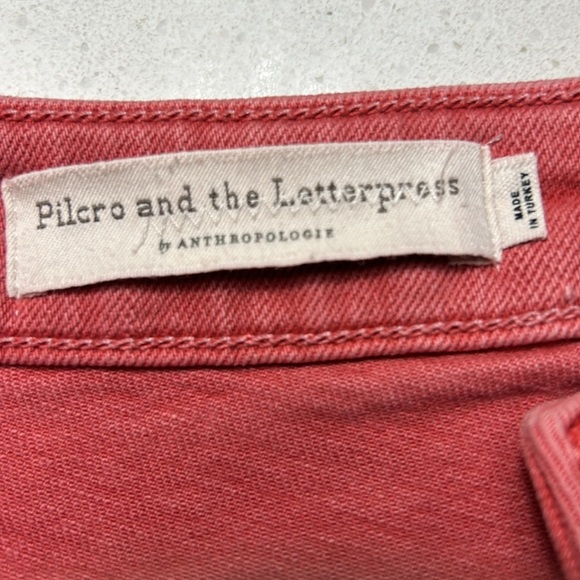 Pilcro and Letterpress High Rise Slim Distressed Jeans Coral - Picture 4 of 14